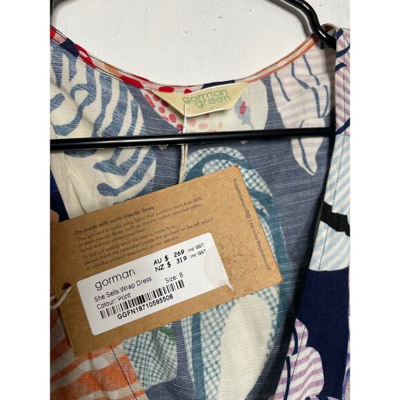 NEW Australian Label Gorman "She Sells" Wrap Dress, Size AU 8 / US 4 - Picture 3 of 7